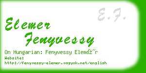 elemer fenyvessy business card